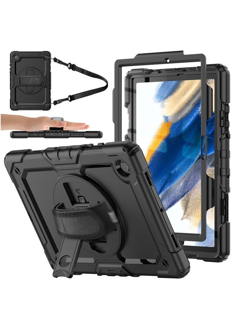 Case Compatible with Samsung Galaxy Tab A8 10.5 Inch 2022 W/Screen Protector Pencil Holder, 360 Rotate Hand Strap & Stand, Shockproof Durable Rugged Protective A8 Case (SM-X200/X205/X207) - Image 1