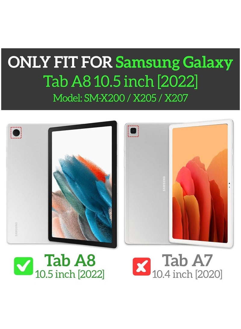 Case Compatible with Samsung Galaxy Tab A8 10.5 Inch 2022 W/Screen Protector Pencil Holder, 360 Rotate Hand Strap & Stand, Shockproof Durable Rugged Protective A8 Case (SM-X200/X205/X207) - Image 2