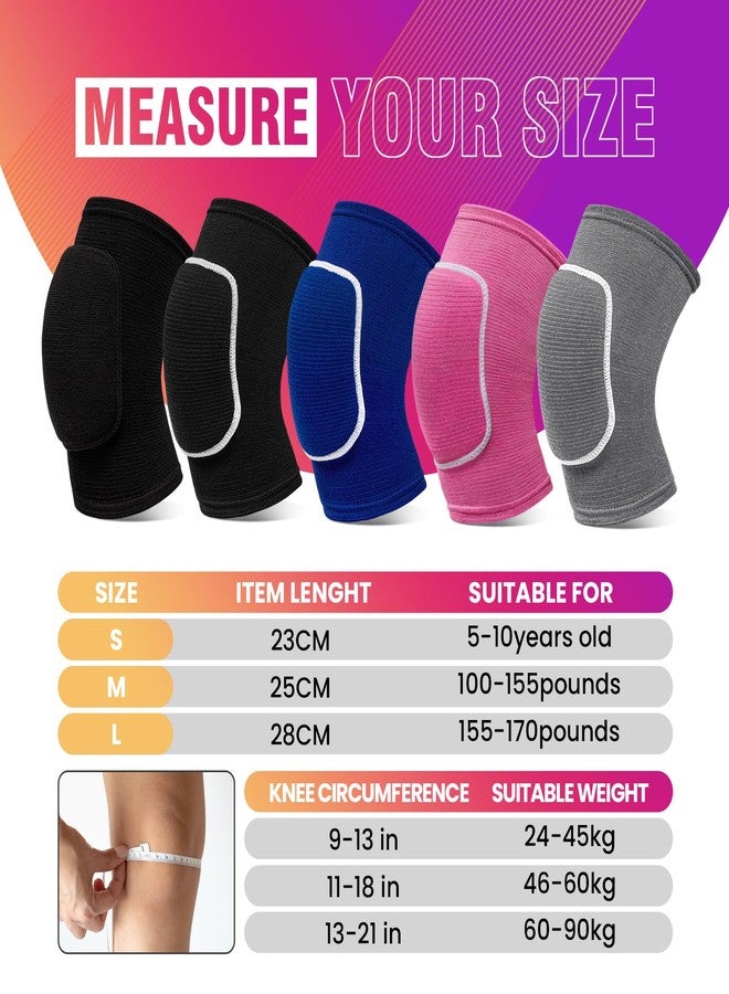 RYBTB Volleyball Knee Pads,Knee Pads for Women,Men,Kids,Girls,Knee Brace for Basketball Volleyball Football Dance Yoga Tennis Running Cycling Workout Climbing (Black White, Large) - Image 2