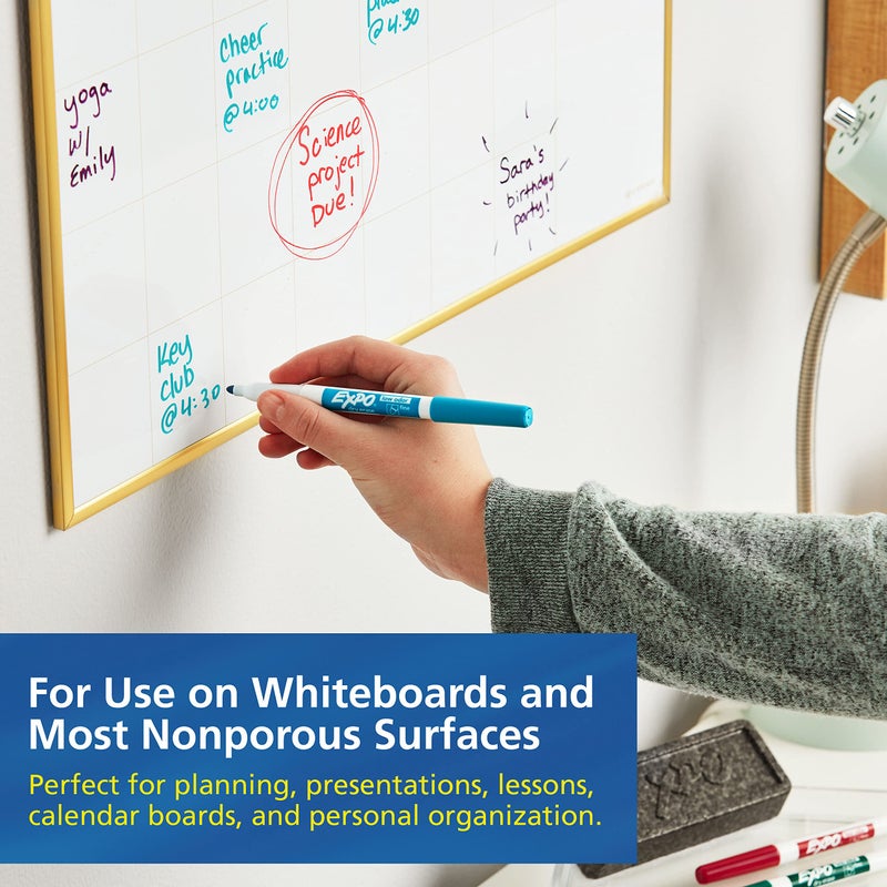 EXPO Dry Erase Markers, Whiteboard Markers with Low Odor Ink, Fine Tip, Assorted Vibrant Colors, 16 Count - Image 3