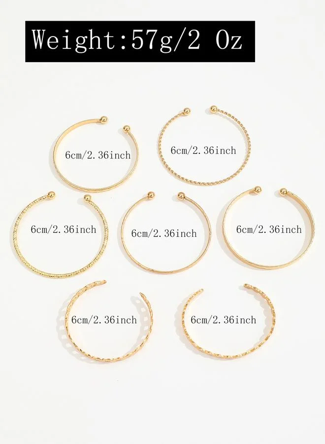 Take Two Take Two Set of 7 - Textured Assorted Bracelets