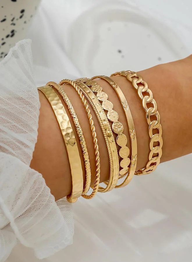 Take Two Take Two Set of 7 - Textured Assorted Bracelets