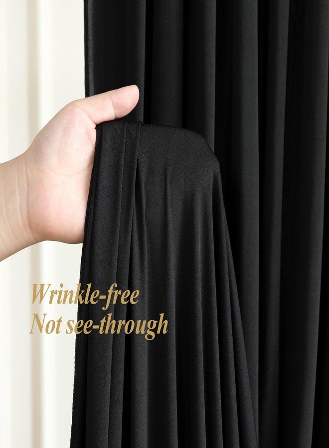 Shillance 10x10ft Black Backdrop Curtains for Birthday Party, Wrinkle Free Curtain Backdrops for Wedding, Polyester Backdrop Drapes for Halloween Photo Shoot (5ft x 10ft, 2 Panels) - Image 3