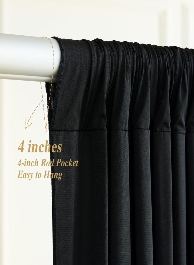 Shillance 10x10ft Black Backdrop Curtains for Birthday Party, Wrinkle Free Curtain Backdrops for Wedding, Polyester Backdrop Drapes for Halloween Photo Shoot (5ft x 10ft, 2 Panels) - Image 5