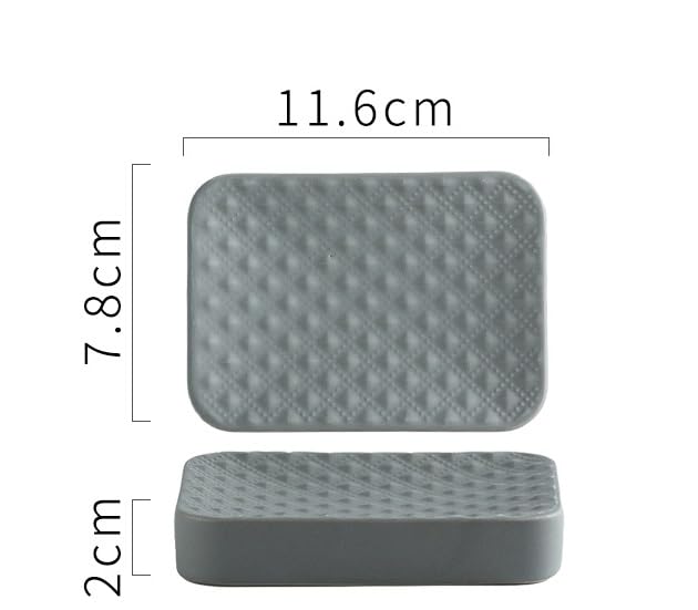 UMAI 4 Pcs Ceramic Bathroom Accessories Set - Tooth Brush Holder, Water Cup (340ml), Soap Dispenser (350ml), Soap Holder Dish for Bathroom (Grey) - Image 4
