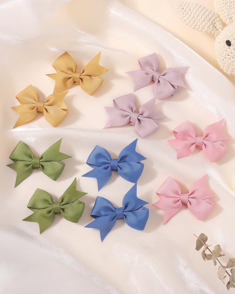doboi 50PCS 2'' Baby Hair Bows Clips Fully Lined Tiny Grosgrain Boutique Solid Ribbon Mini Bows Alligator Clips for Girls Teens Infants Kids Toddlers Newborn - Image 4