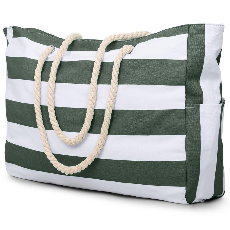 Becokan Beach Bags for Women Large Waterproof Beach Tote Bag Zipper Beach Bags Waterproof Sandproof Swim Pool Bag Large Tote - Image 1