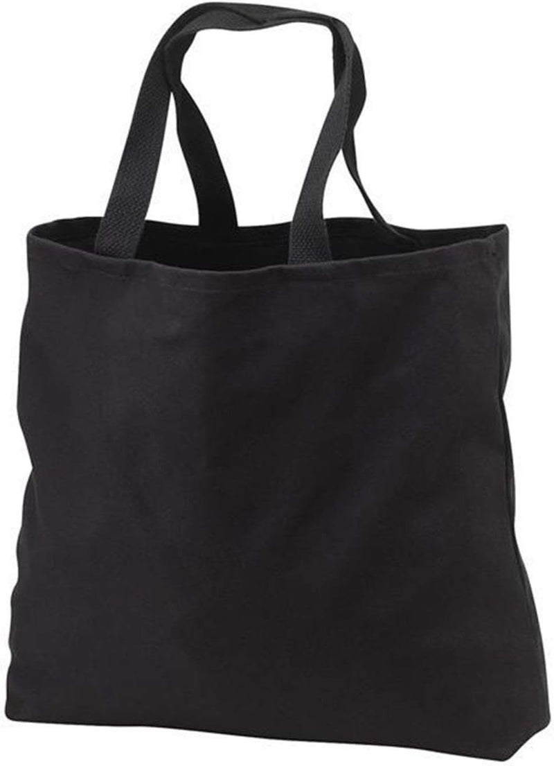 Heavy Cotton Denim Convention Reusable Tote Bag Black