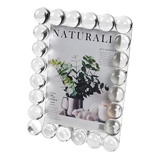 kitCom 5x7Inch Crystal Picture Photo Frame Luxury Diamond Crystal Craft Crystal Standing Photo Frame Clear 75 x 95