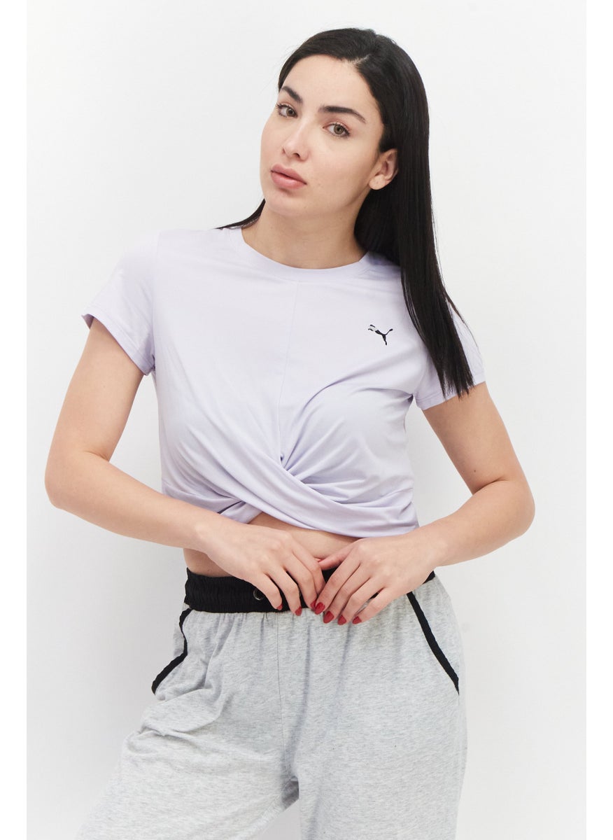 PUMA Women Sportswear Fit Short Sleeves Running T-Shirt, Lavender  - Image 1