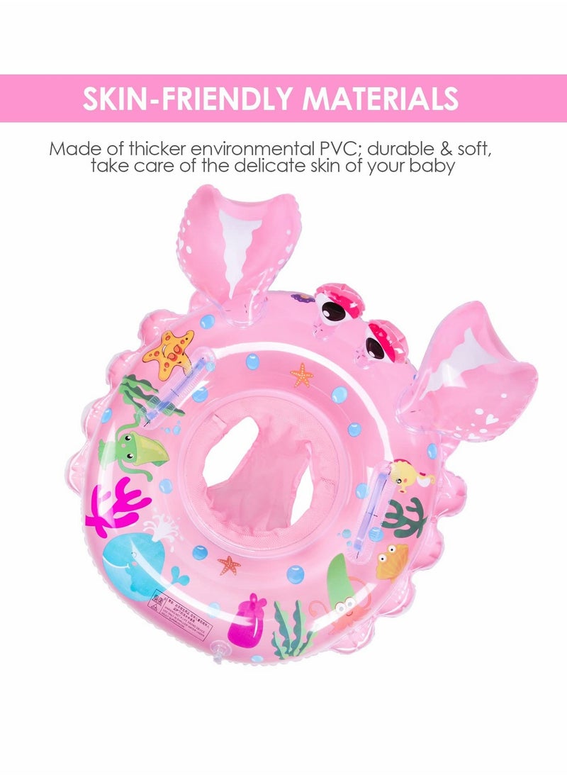SYOSI - Baby Swimming Ring, Float with Seat Toddler & patch kit, Inflatable Baby Swim Ring Skin Care PVC for Kids Paddling Pool 6 Months to 3 Years - Image 1