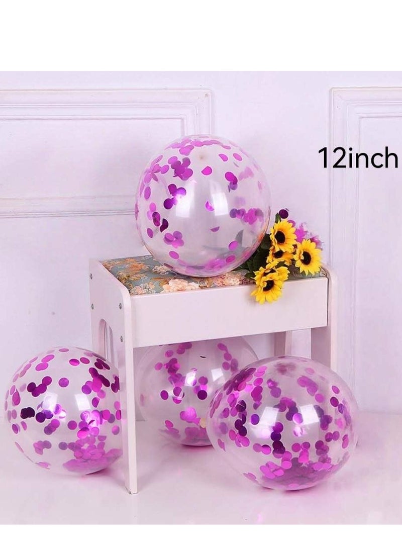 على شكل قلب 18 بوصة بالون وردي ساخن، بالون مستدير من اللاتكس بالترتر لعيد الحب وحفلات أعياد الميلاد وحفلات الزفاف والخطوبة والديكور الرومانسي - Image 3