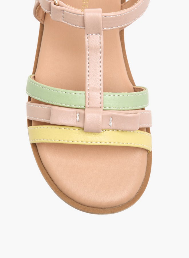 Flora Bella By Shoexpress Bow Accent Sandals with Hook and Loop Closure - Image 3