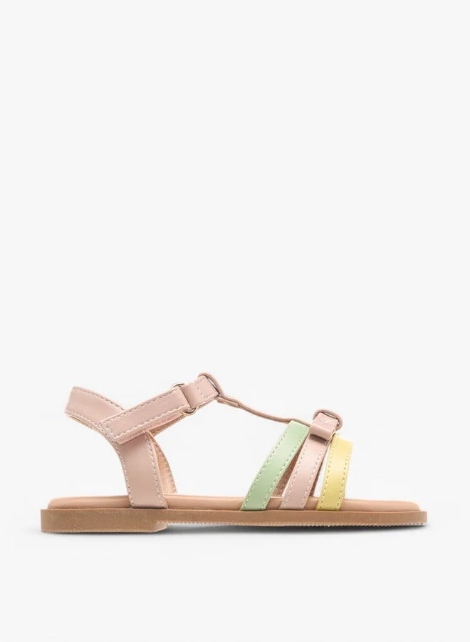 Bow Accent Sandals with Hook and Loop Closure