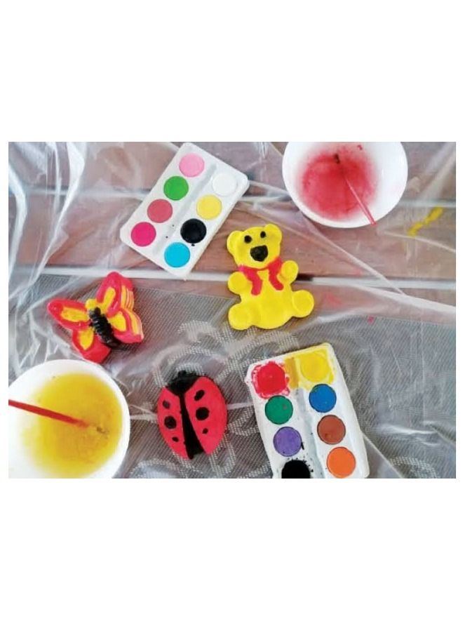 Gypsum shapes for coloring (flowers) 6 pieces - Image 2