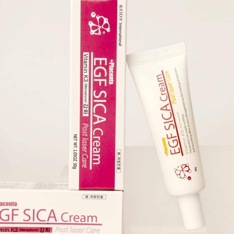 كريم بلازنتا EGF SICA 105 أونصة 30 جرام للعناية بعد الليزر تجديد البشرة التالفة تأثير مهدئ من مستخلص سنتيلا أسياتيكا الأوعية الدموية المكسورة تغذية المرونة الحيوية للبشرة كورية CICA