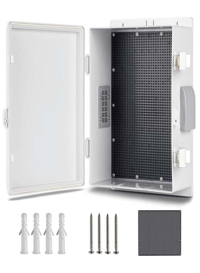 CQENPR Outdoor Waterproof Electrical Junction Box, ABS Water Resistant Enclosure with Internal Mounting Panel & Hinged Cover (13" H* 9.2" L* 5.6" W) - Image 1
