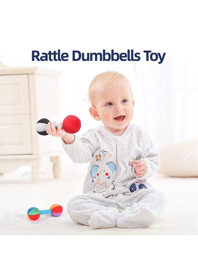 Jollybaby Baby Rattle Dumbbell Toys Plush Stuffer Soft Fabric Sensory Hand Barbell For Kids & Children Pretended Home Gym Exercise Fitness Sport Toy Gift(Color)  - Image 3