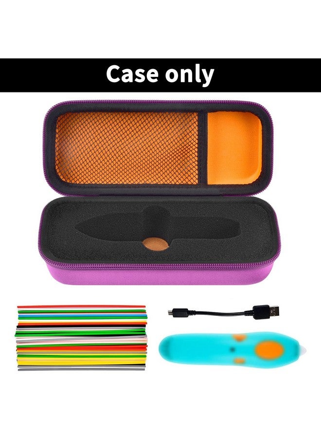 GWCASE Case Compatible With 3Doodler Start+ Essentials For 3D Pen Set For Kids, For 3D Pens Storage Organizer Carrying Holder Fit For 3D Printing Pen, Plastic Refill Blister (Box Only)-Orange Inner - Image 2