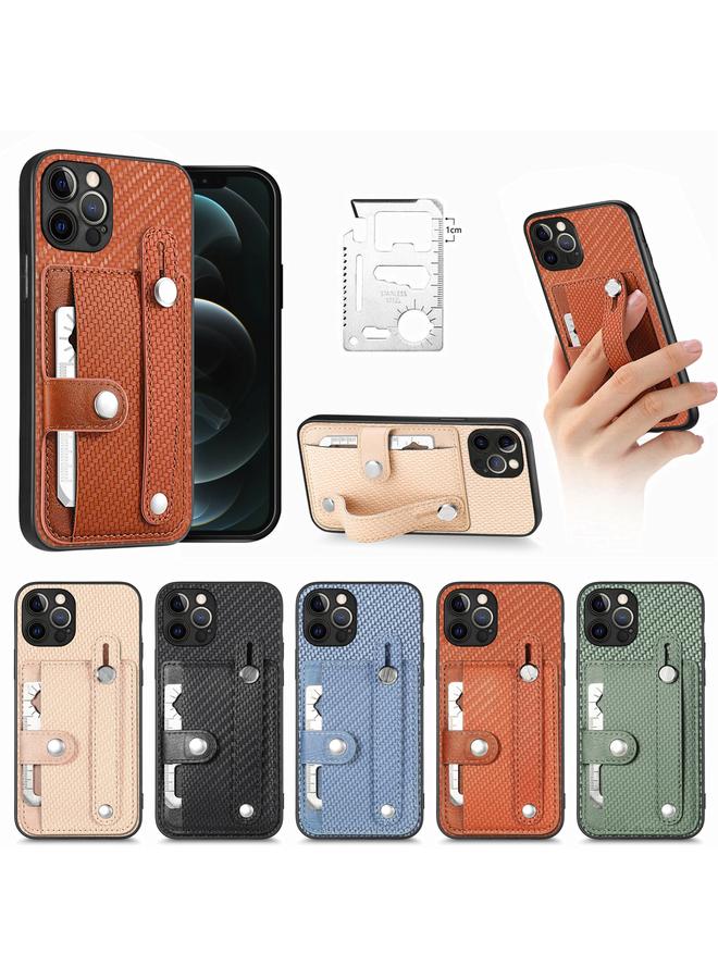 اس-توب جراب لهاتف iPhone 12 Pro Max مزود بسوار مع حامل للبطاقات ومحفظة وغطاء خلفي وحافظة هاتف مع سكين أداة - Image 3
