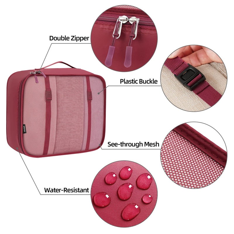 BAGAIL 10 Set Packing Cubes Various Sizes Packing Organizer for Travel Accessories Luggage Carry On Suitcase-Burgundy - Image 5
