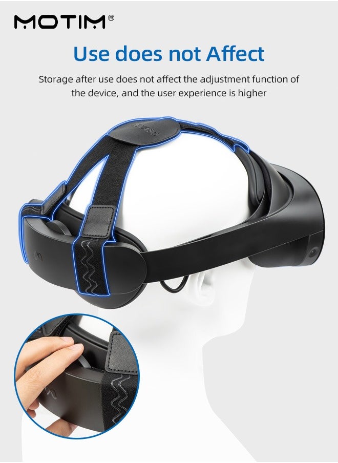 Motim Meta Quest Pro VR Head Strap, Adjustable Comfortable Headsets Holder Replacement Strap, Soft Cushion Reduced Pressure for Meta Quest Pro /Meta Quest 2/Meta Quest 3 /PICO 4  - Image 4
