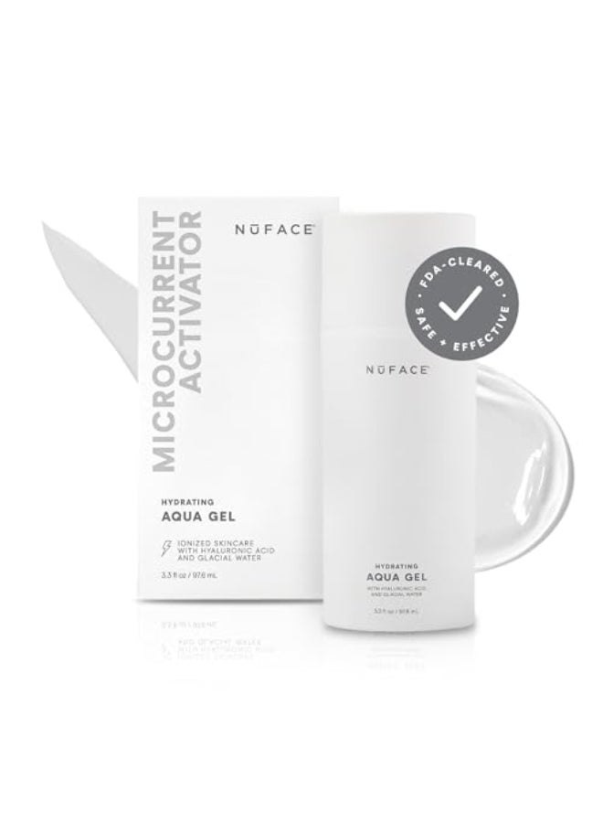 NuFACE Aqua Gel Activator Microcurrent Conductive Gel Activator Powered by IonPlex Hyaluronic Acid to Enhance Results of NuFACE Microcurrent Facial Device Improves Skin Radiance 33 oz - Image 1