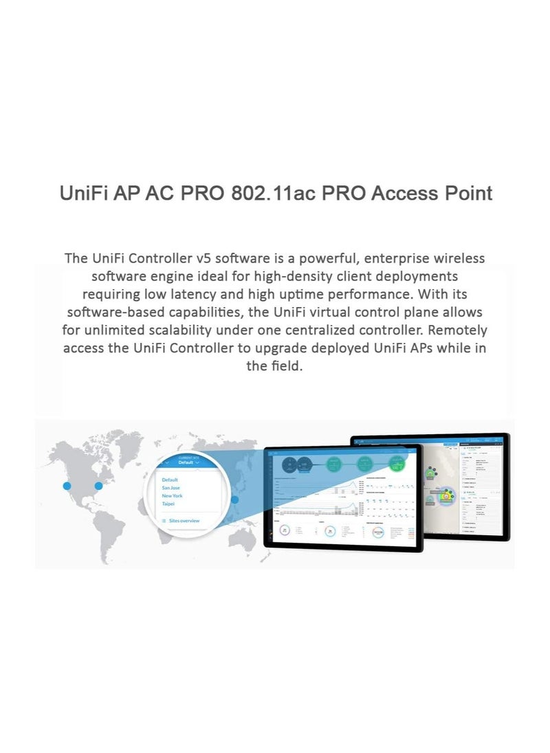 UBIQUITI NETWORKS COMMERCIAL - Ubiquiti Unifi Uap-ac-pro Ieee 802.11ac 867 Mbit/s Wireless Access Point - 2.40 Ghz, 5 Ghz - 3 X An - Image 1