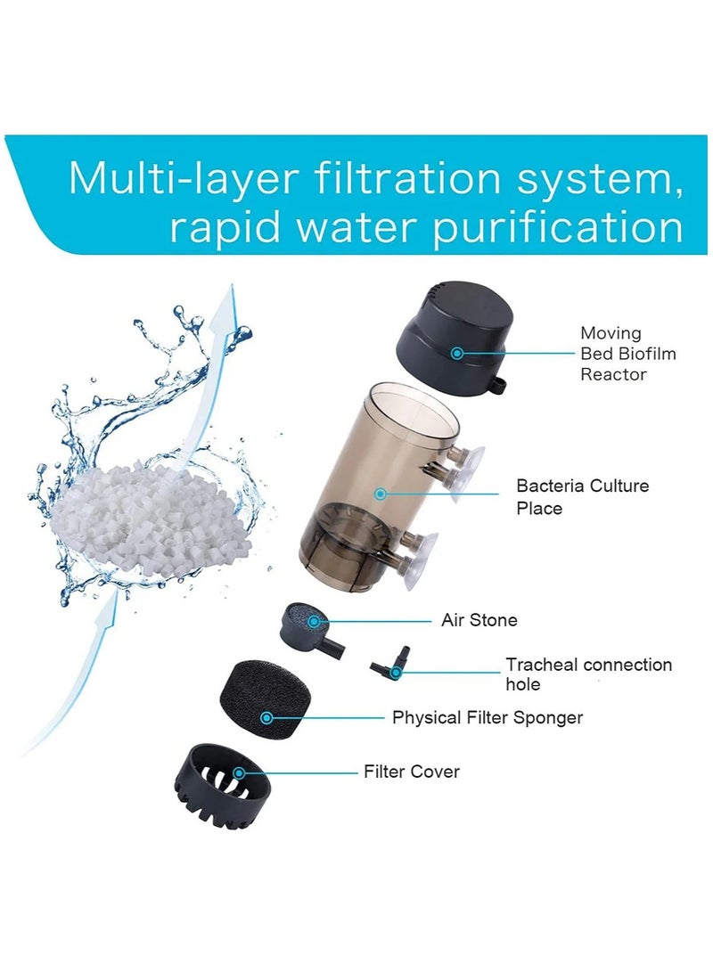 Yee Aquarium Fluidized Bed Water Goblin Series Filtering System, Fish Tank Bubble Bio Filter Media with Air Stone Dissolved Oxygen (NLH-300) - Image 5