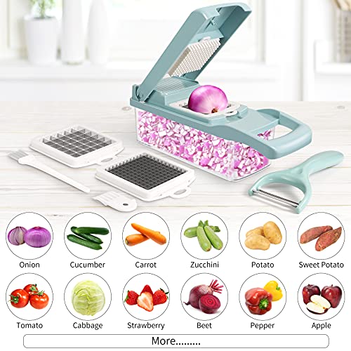 senbowe Ultra-Sharp 420-Grade Hardened Stainless Steel Onion Vegetable Chopper Dicer, 8 Interchangeable Blades, Includes Egg White Separator, Time Saver, 1 Year Warranty - Image 4