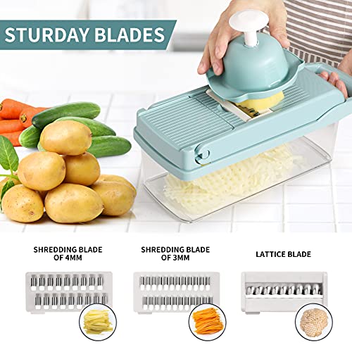 senbowe Ultra-Sharp 420-Grade Hardened Stainless Steel Onion Vegetable Chopper Dicer, 8 Interchangeable Blades, Includes Egg White Separator, Time Saver, 1 Year Warranty - Image 2