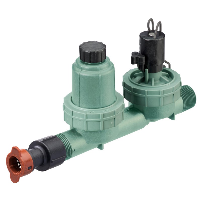 Orbit 67790 1" MPT 4-in-1 Drip Sprinkler Valve, Filter, Pressure Regulator, and Drip Irrigation Drip Tubing Adapter