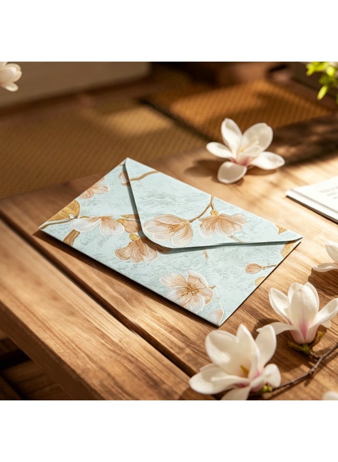 Via Saffi 10 Packs Envelopes, Thick Vintage Paper Envelopes, Small Envelope for Business Card, Wedding Invitations, Greeting Cards, Thank You Notes, Gift Cards & Holiday Decor (Mint Green, 16×11cm) - Image 1
