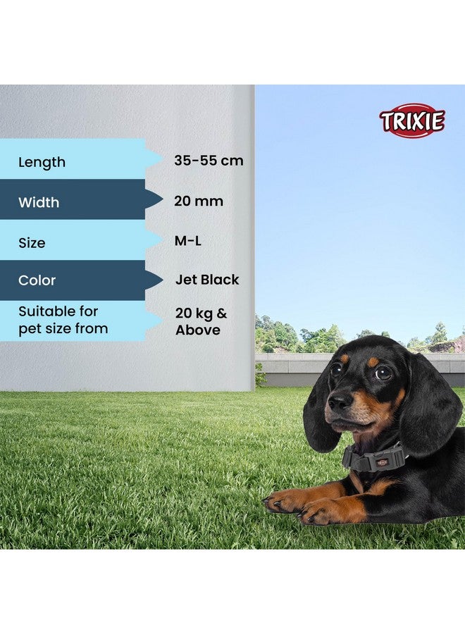 تريكسي حزام طوق للكلاب عالي الجودة، تصميم أنيق، شريط شبكي قابل للتعديل، تخفيف الضغط، مع موصل مقود، طوق رقبة للكلاب، 35-55 سم، أسود غامق (عبوة من 3 قطع) - Image 5