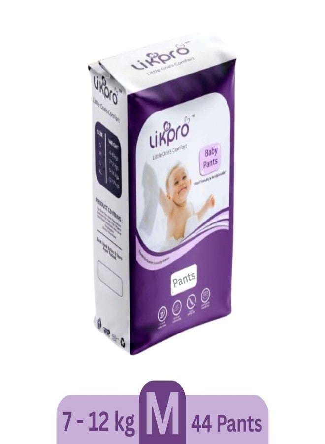 Likpro Premium Baby Diapers | Ultra Soft, Dry & Leak-Proof | Anti-Rash Cottony Layer, 12-Hour Absorption, Flexible Fit | Size S, M, L, XL (M, 44, count) - Image 2