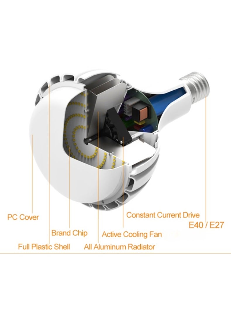 عيد الفصح . مصباح LED 100 واط E40 أبيض بارد (يعادل مصباح 800 واط) ، مصابيح LED مصباح صناعي مع محول E27 ، 13000 LM 6500 K 120 درجة زاوية شعاع مصباح LED اقتصادي لمصابيح الشارع ورشة عمل مخزن المصنع [فئة الطاقة أ] - Image 5
