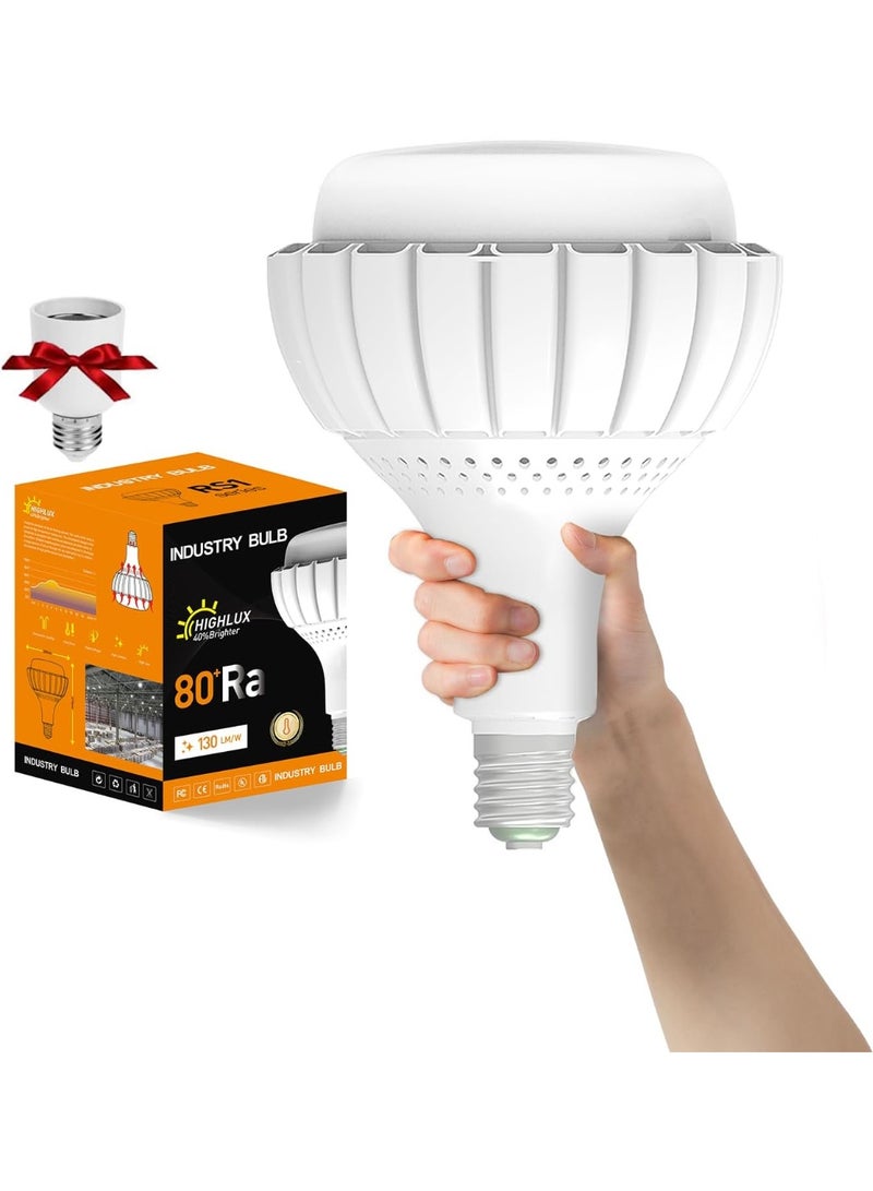 عيد الفصح . مصباح LED 100 واط E40 أبيض بارد (يعادل مصباح 800 واط) ، مصابيح LED مصباح صناعي مع محول E27 ، 13000 LM 6500 K 120 درجة زاوية شعاع مصباح LED اقتصادي لمصابيح الشارع ورشة عمل مخزن المصنع [فئة الطاقة أ] - Image 3