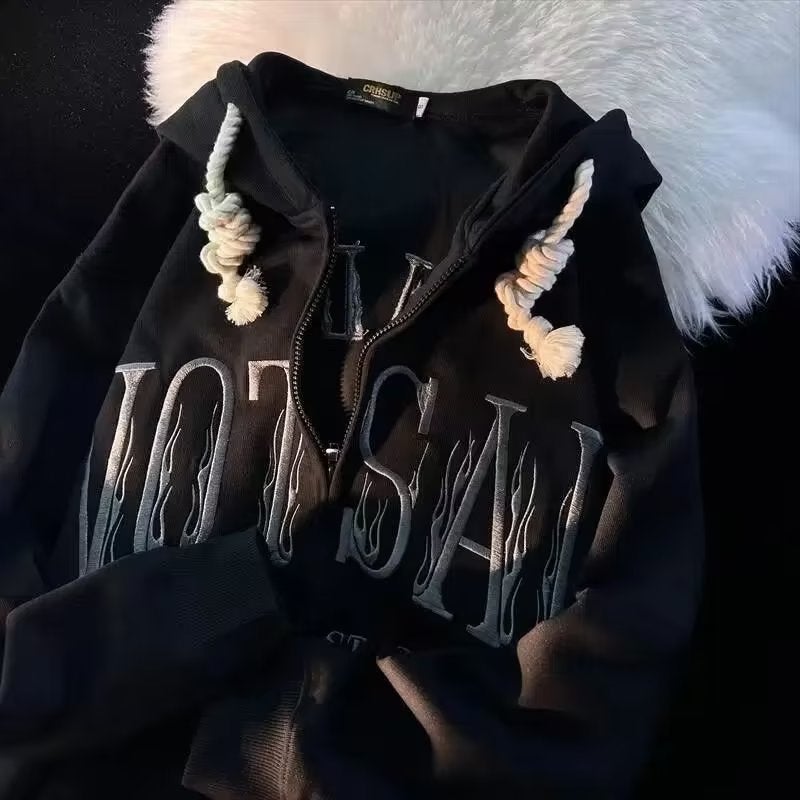 2022 Winter Thick Fleece Hoodie Womens Oversize Casual Top Khaki - Image 2