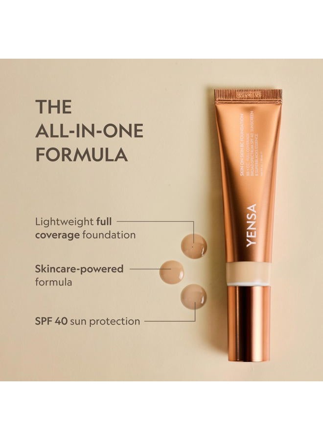 Yensa BC Foundation - Full Coverage, Skin Superfood, Hydrating Serum & SPF 40 Sunscreen (Medium Neutral) 1 fl oz - Image 2