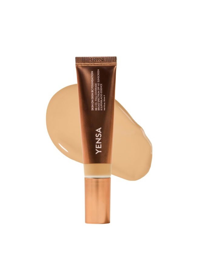 Yensa BC Foundation - Full Coverage, Skin Superfood, Hydrating Serum & SPF 40 Sunscreen (Medium Neutral) 1 fl oz - Image 1
