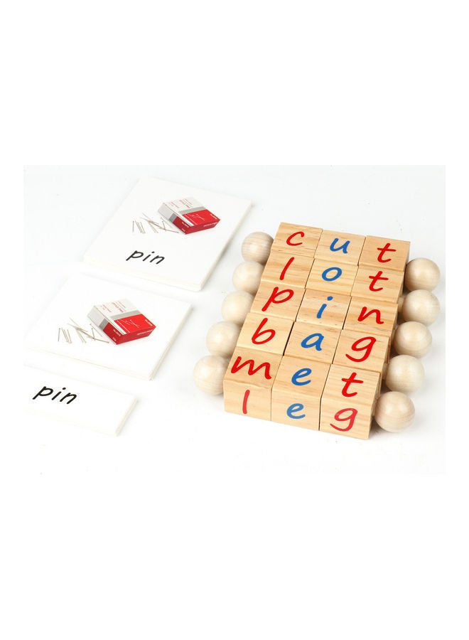 NIBEMINENT Flip Word Blocks English Letter Cognition Toy 15.8x14.5x5cm - Image 2