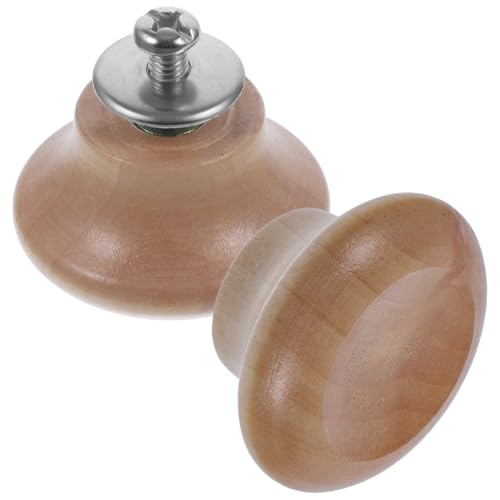 HAKIDZEL Replaceable Pot Lid Handle Knobs 2-Pack Heat Resistant Wooden Pan Lid Handles for Saucepan Skillet Steaming Pot Lids Easy Installation Replacement Accessories - Image 1