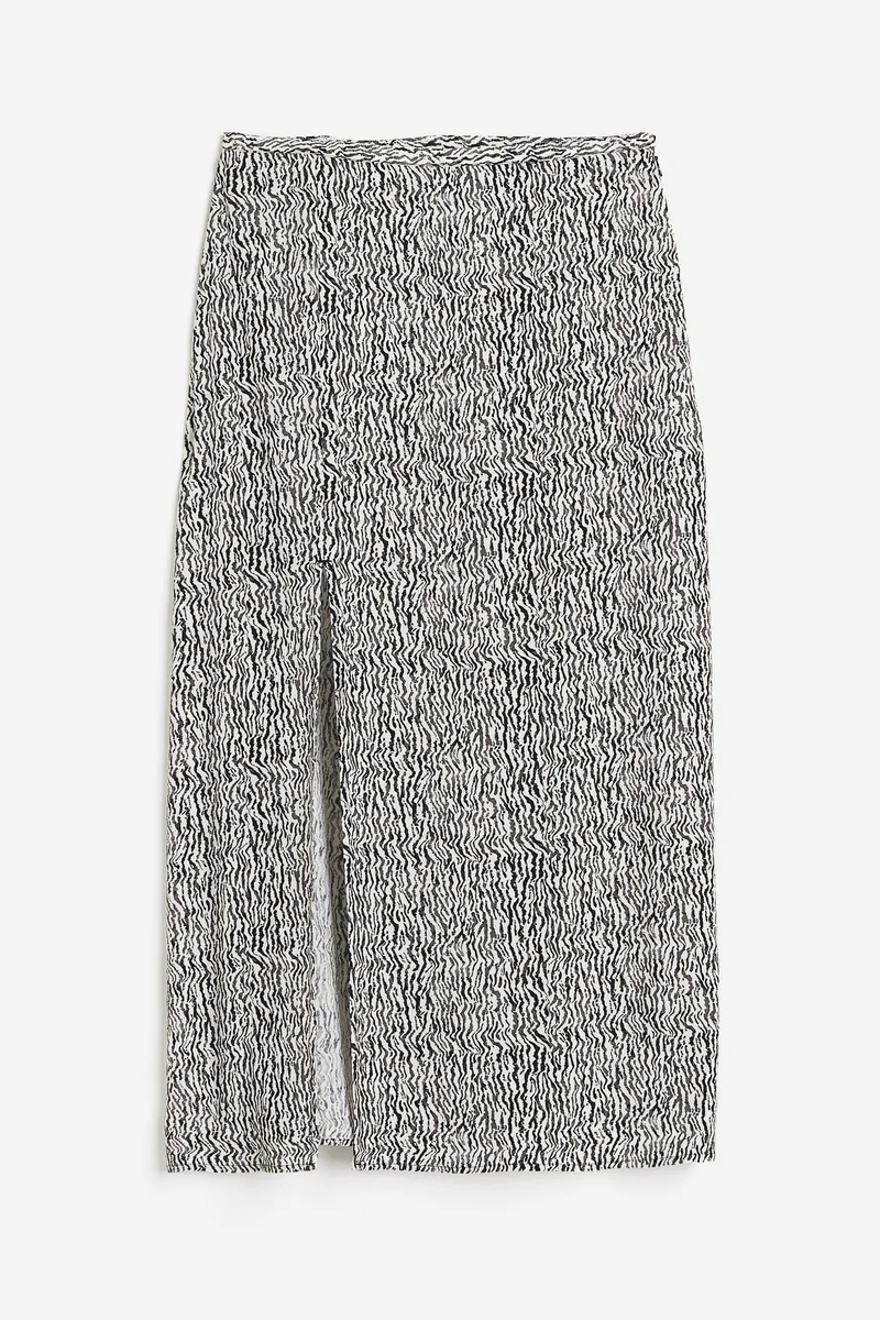H&M Floral Print Front Slit Skirt