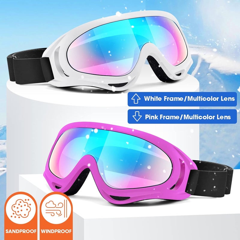 MAMBAOUT 2-Pack Snow Ski Goggles, Snowboard Goggles for Men, Women, Youth, Kids, Boys or Girls - Image 2