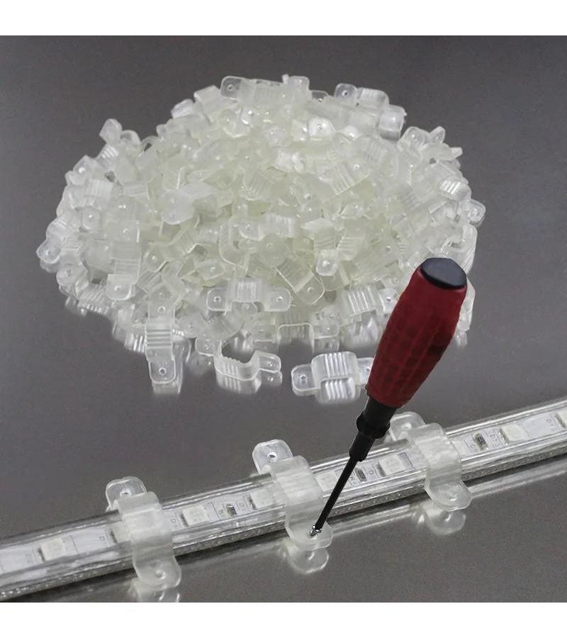 50 قطعة من المشابك البلاستيكية الشفافة المرنة لتثبيت شرائط LED للوحات العارية COB لديكورات الزفاف - Image 2