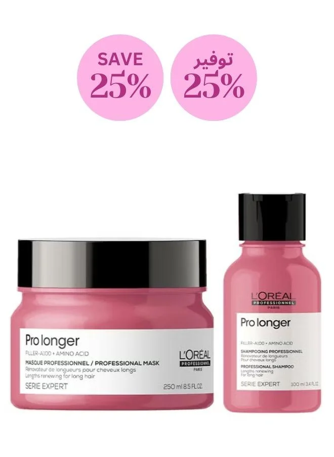 L'Oréal Professionnel Pro Longer Copack, Mask 250ml & Shampoo 100ml, 25% Savings