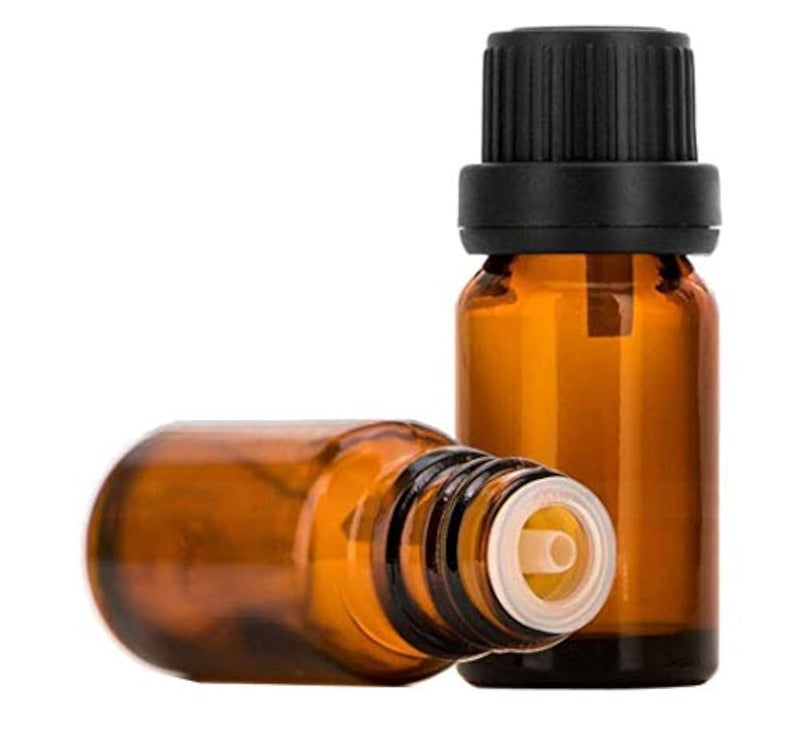 ericotry 6Pcs Refillable Empty Amber Glass Essential Oil Bottle Vials Attar Jars Bottles with Orifice Reducer and Black Screw Cap DIY Makeup Supplies Tool Accessories Perfume Aromatherapy size 10ml/0.34oz - Image 1