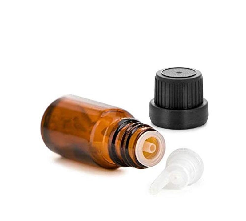 ericotry 6Pcs Refillable Empty Amber Glass Essential Oil Bottle Vials Attar Jars Bottles with Orifice Reducer and Black Screw Cap DIY Makeup Supplies Tool Accessories Perfume Aromatherapy size 10ml/0.34oz - Image 4