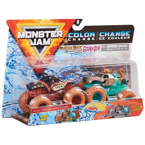 Monster Jam, Official Monster Mutt Rottweiler Vs. Scooby Doo Color-Changing Die-Cast Monster Trucks, 1:64 Scale - Image 5