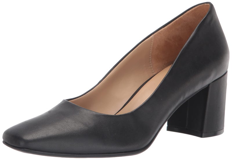 Naturalizer Womens Warner Square Toe Block Heel Pump,Black Smooth,5 - Image 1